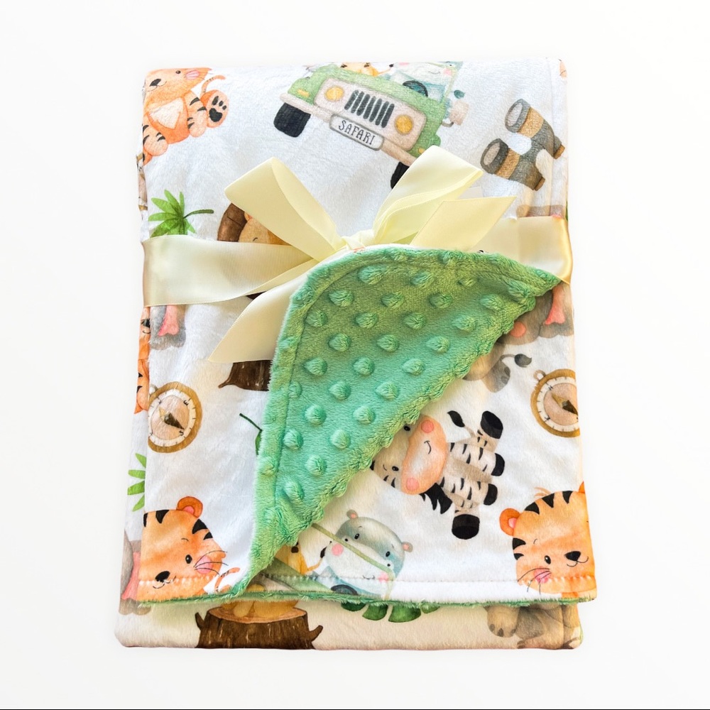 Baby/ toddler minky blanket safari